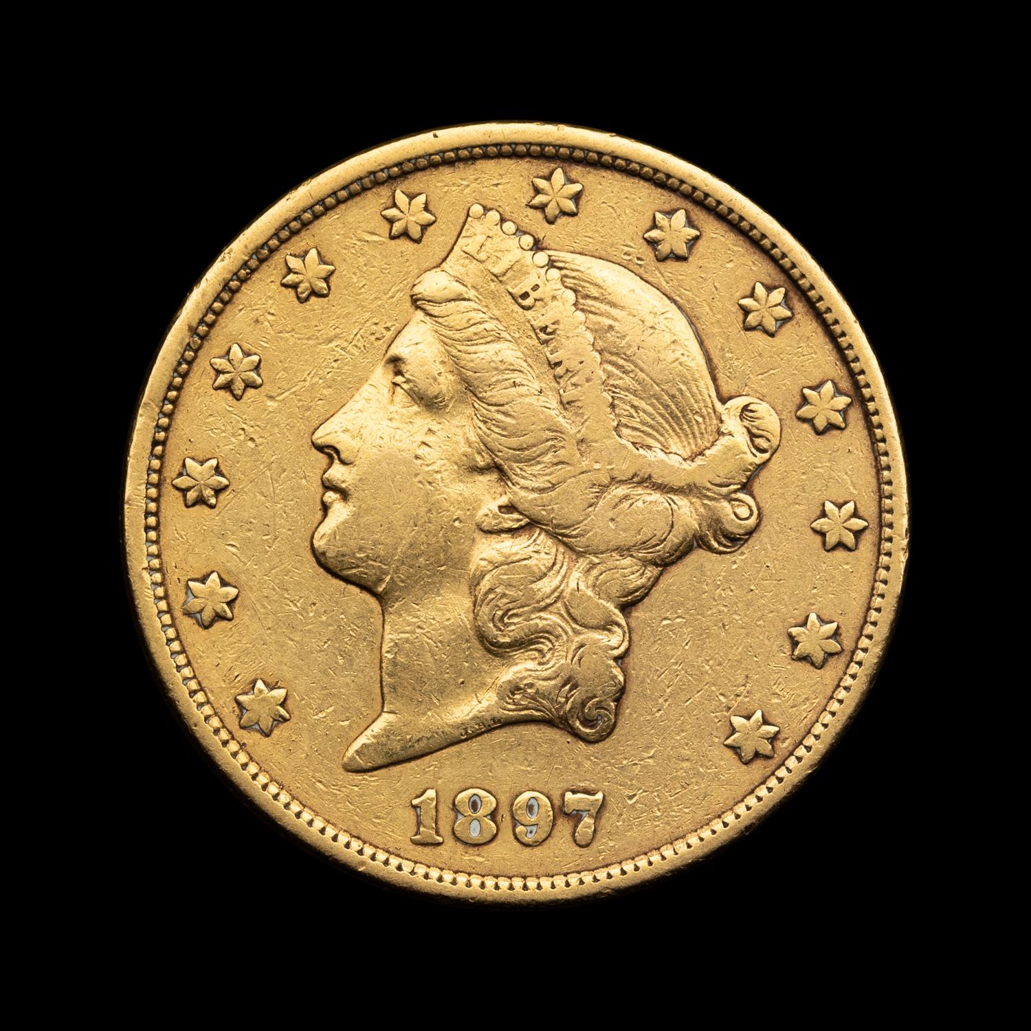 An 1897-S Liberty Head $20 Gold Coin