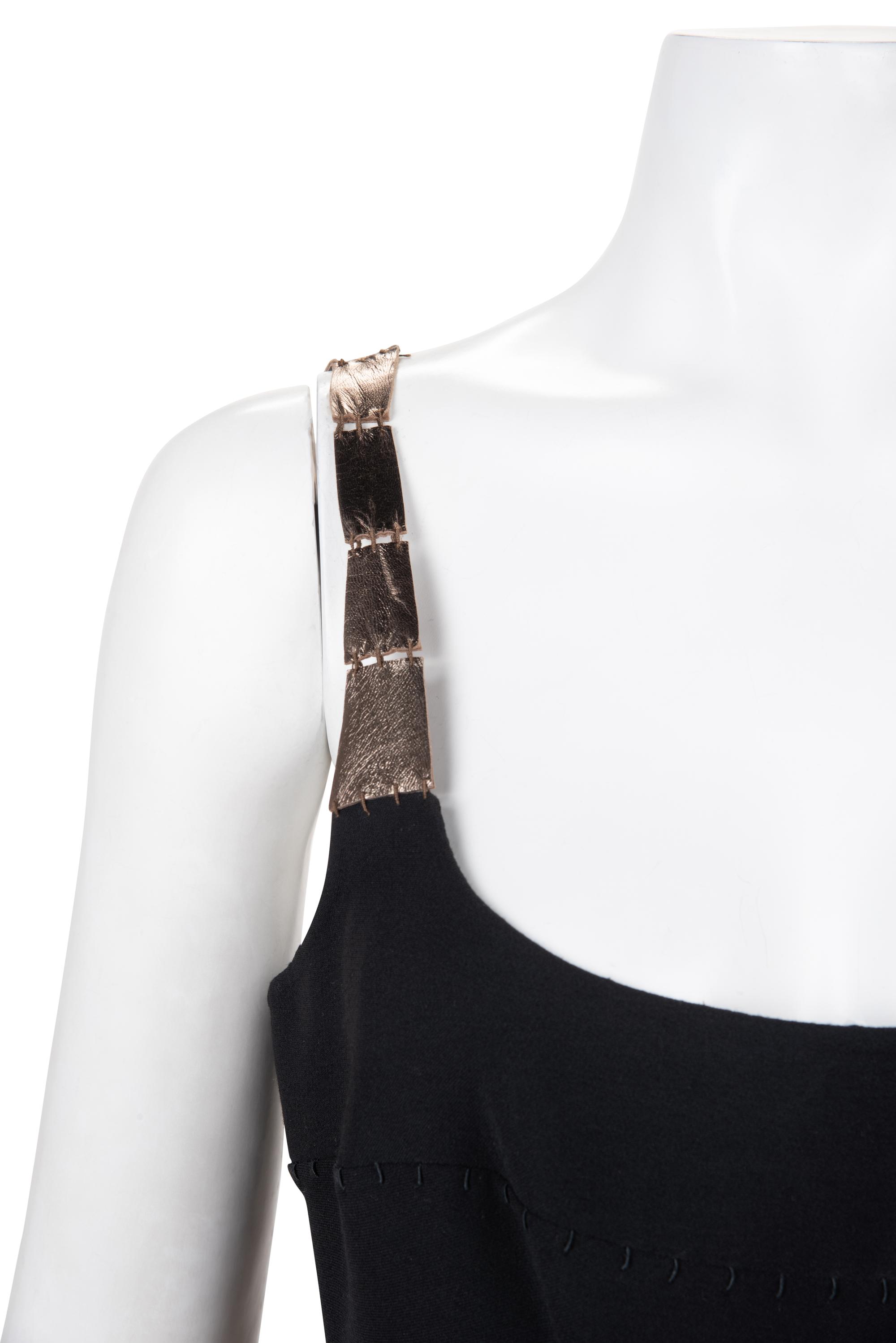 Two Chado Ralph Rucci Metallic Accented Sleeveless Dresses, 2000-10s
