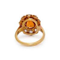 SPESSARTINE GARNET AND DIAMOND RING