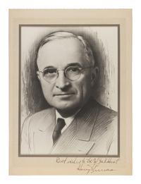 [TRUMAN, Harry S. (1884-1972)] – Lt. Col. James V. Hunt. Album containing approximately 60 signed photos of people related to President Truman's Cabinet and contemporary U.S. Senators and Congressmen, ca. 1944-1947.