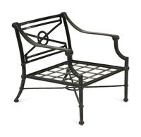 A Group of Neoclassical Style Painted Aluminum Garden Furniture — 20th Century