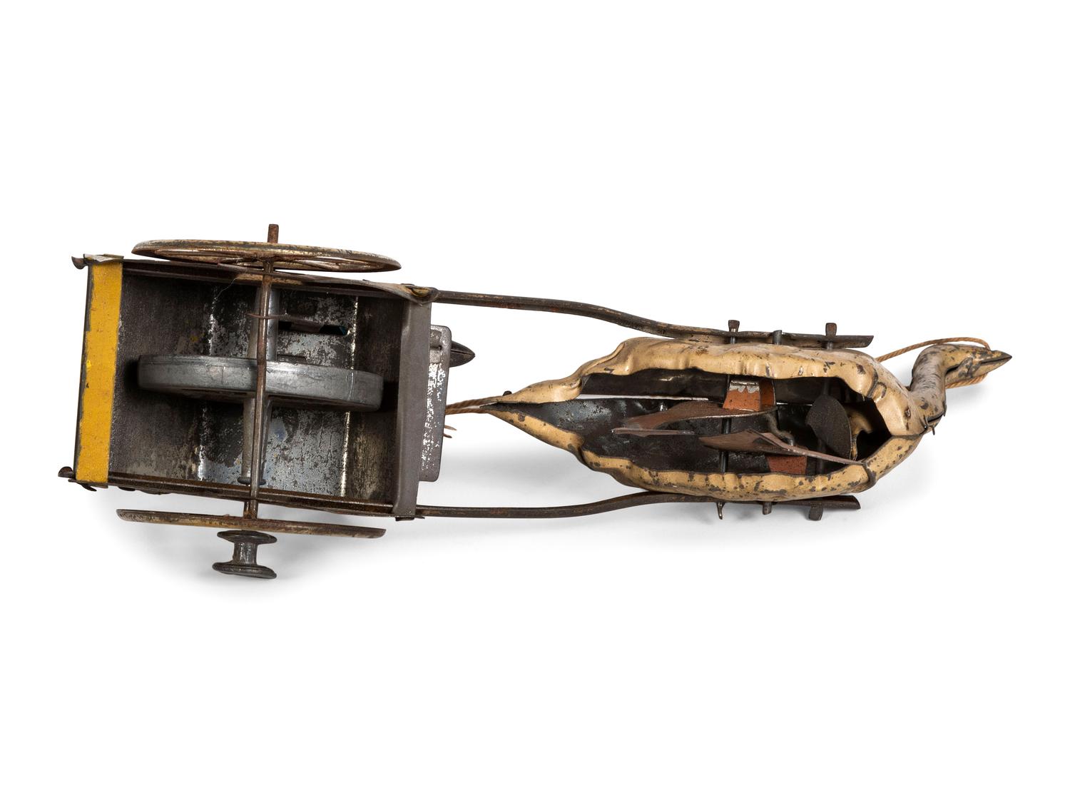 A Lehmann 'Kamerun' Tin Lithograph Ostrich Cart Toy