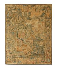 A Flemish Silk and Wool Tapestry Depicting Polyphemus Discovered by Warrior