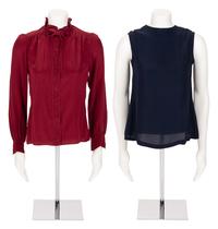 Two Chanel Haute Couture Blouses, 1970-90s