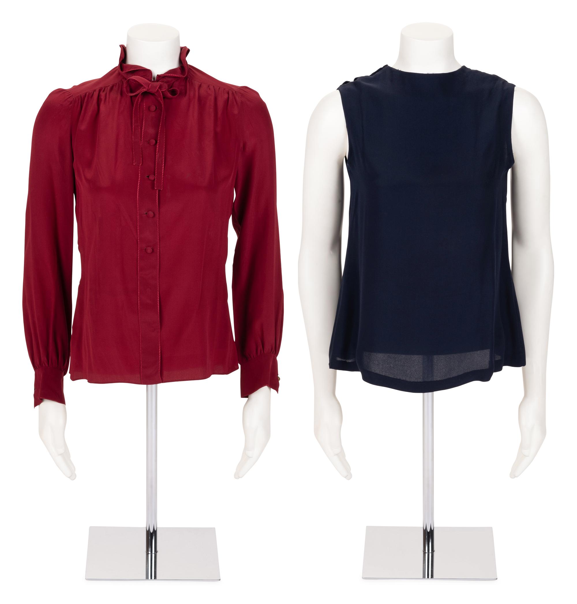 Two Chanel Haute Couture Blouses, 1970-90s
