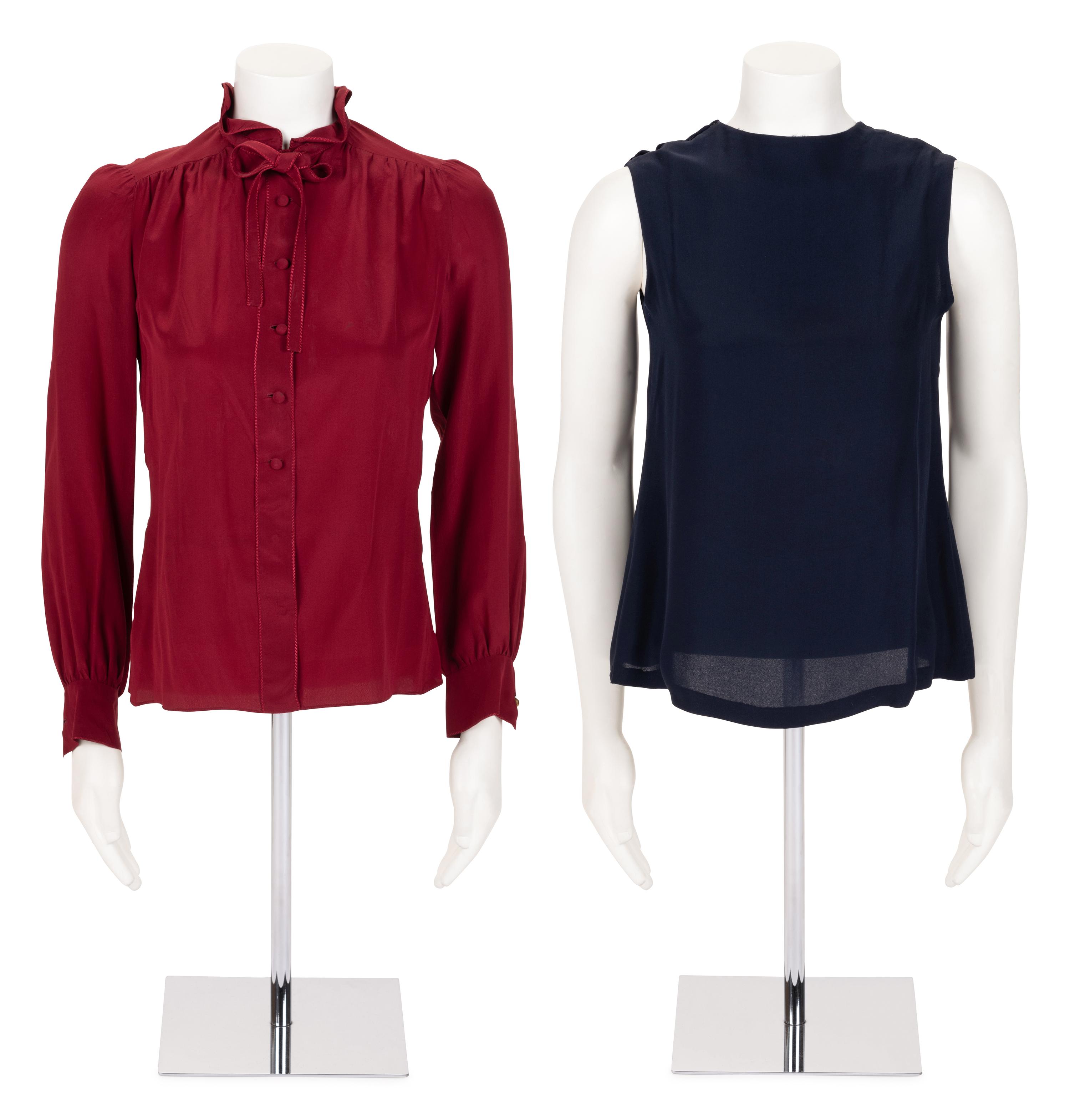 Two Chanel Haute Couture Blouses, 1970-90s