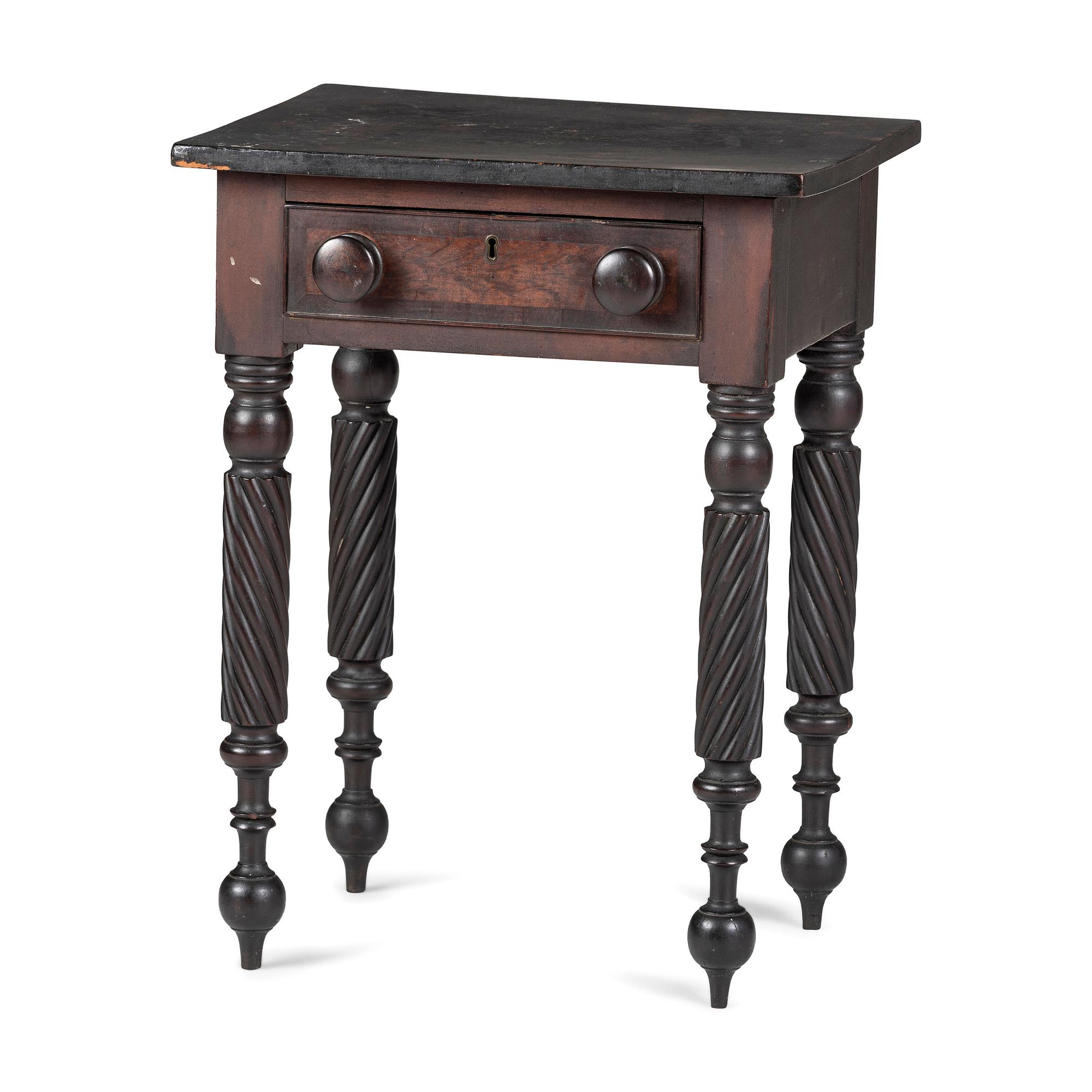 A Classical Spiral-Twist and Reel Turned Cherrywood Work Table