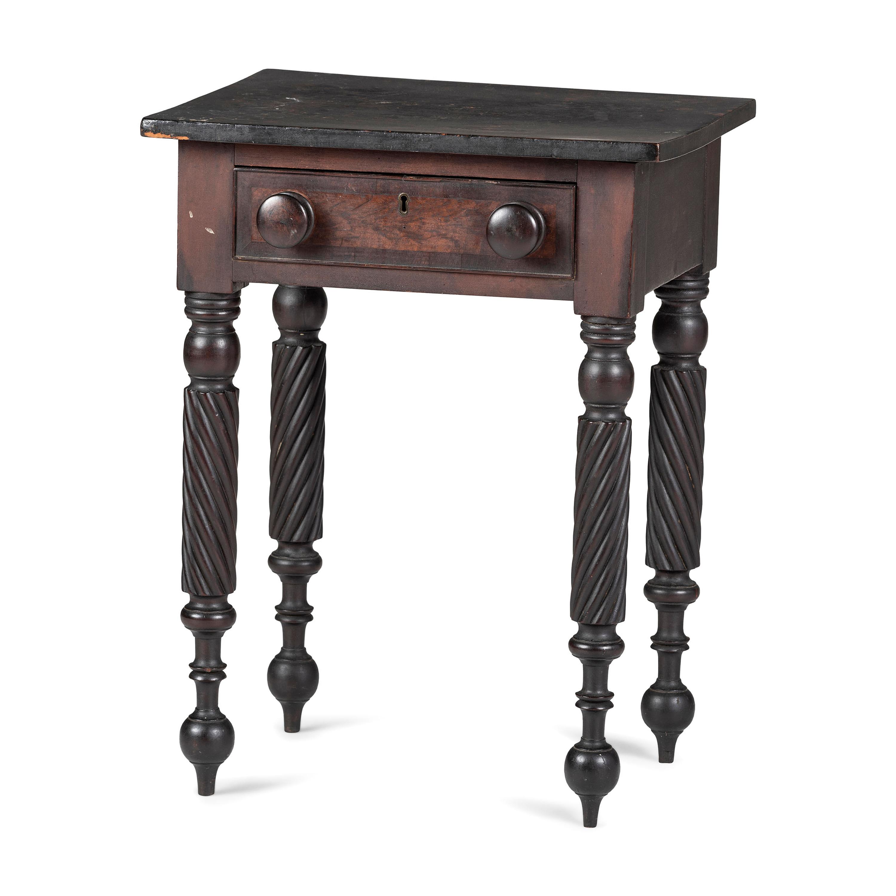 A Classical Spiral-Twist and Reel Turned Cherrywood Work Table