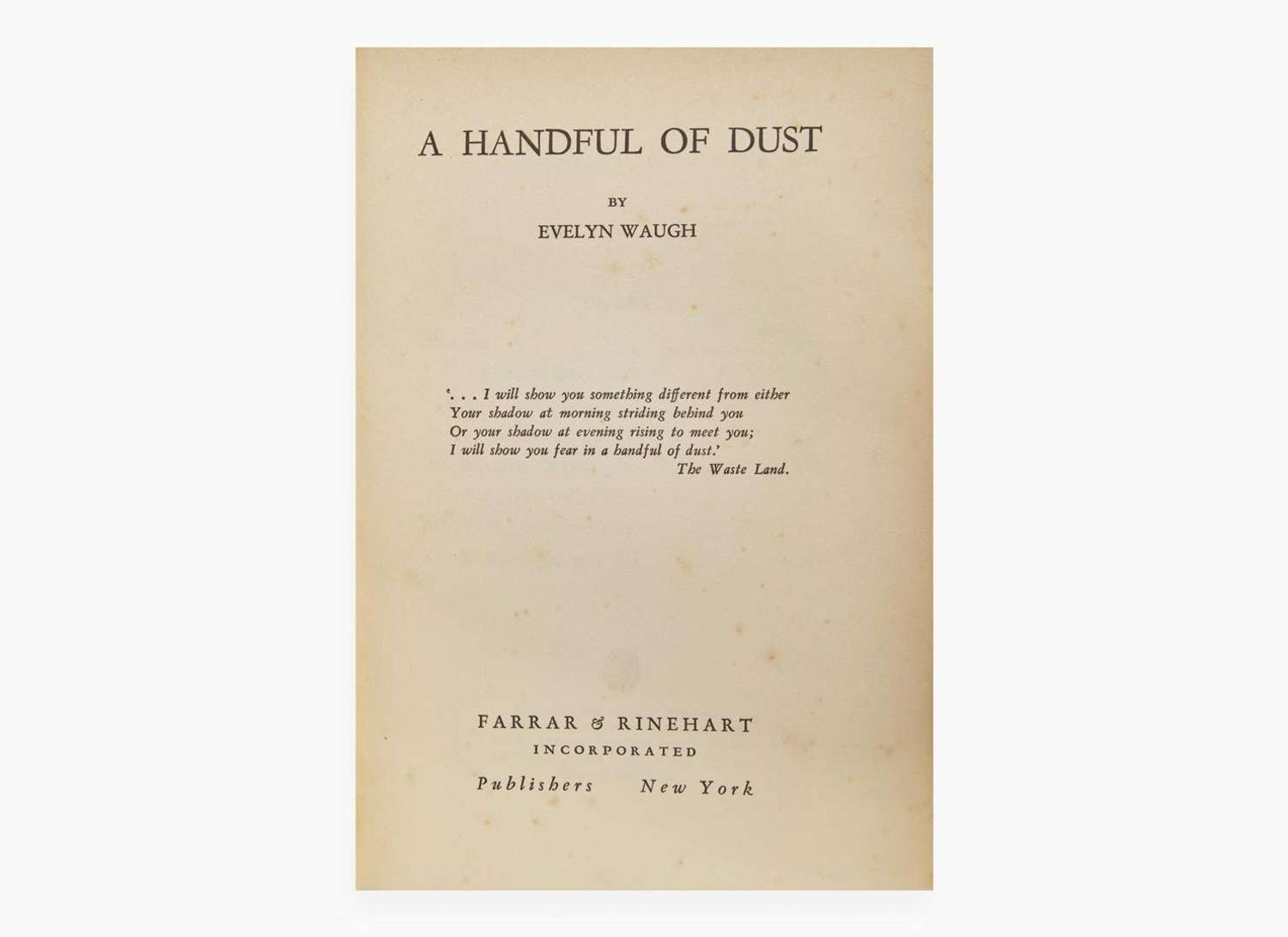 [Literature] [Hemingway, Ernest] Waugh, Evelyn: A Handful of Dust