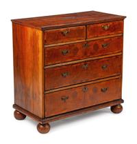 A George I Oyster Veneered Chest of Drawers