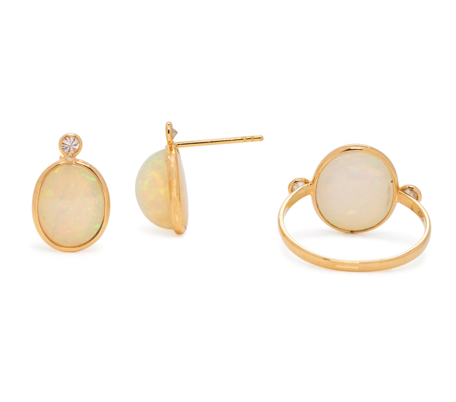 OPAL AND DIAMOND SET