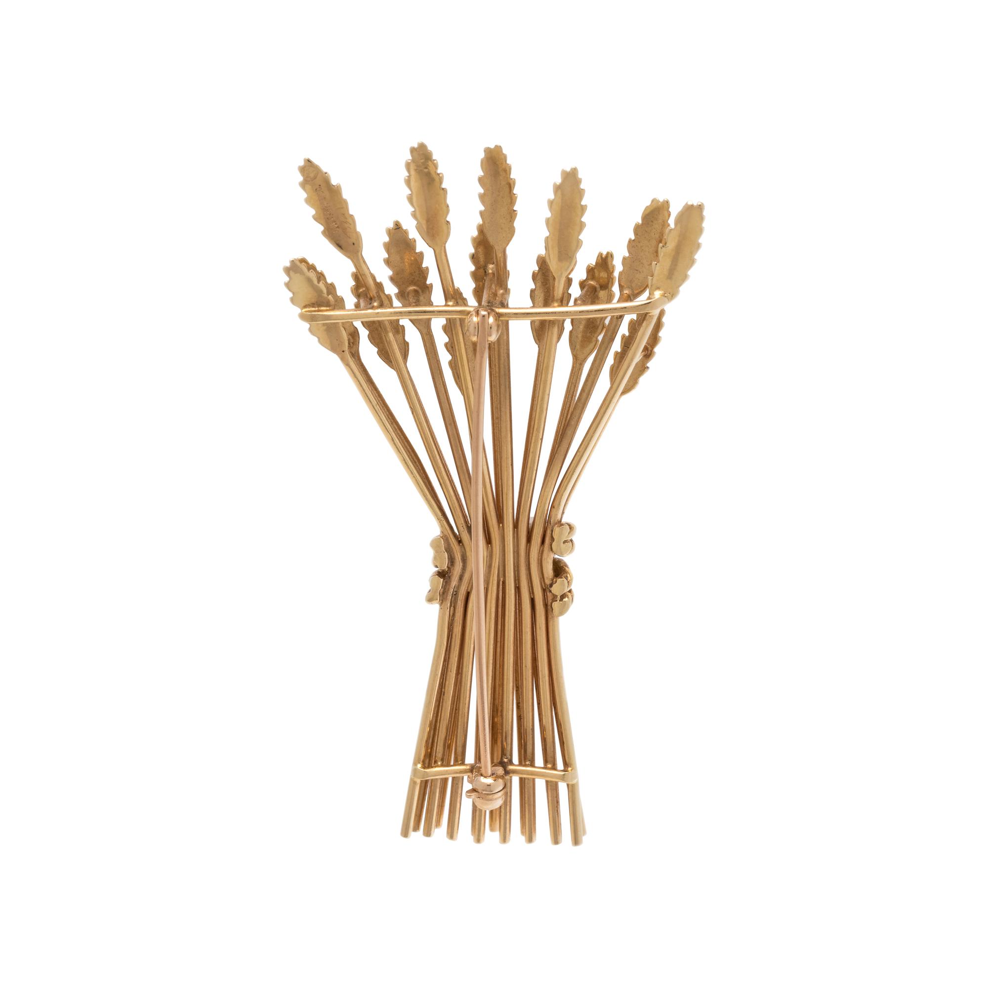 MCTEIGUE FOR TIFFANY & CO., YELLOW GOLD WHEAT BROOCH