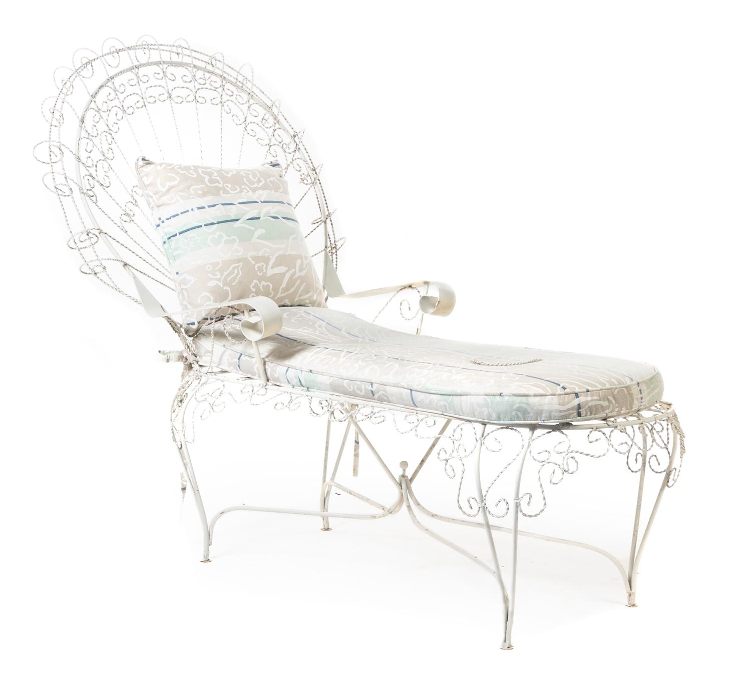 A Group of Painted Wire Seating Furniture Height of settee 49 1/2 x width 50 1/4 x depth 22 inches. — CIRCA 1900