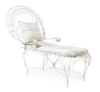 A Group of Painted Wire Seating Furniture Height of settee 49 1/2 x width 50 1/4 x depth 22 inches. — CIRCA 1900