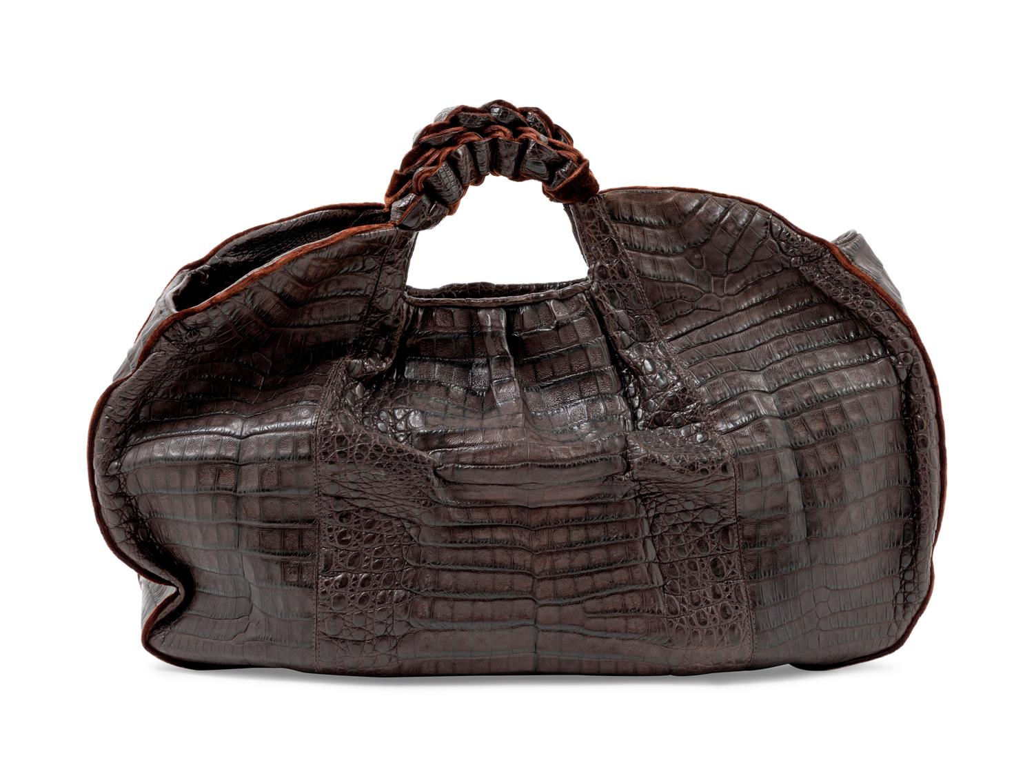 Nancy Gonzalez Brown Crocodile Bag,
