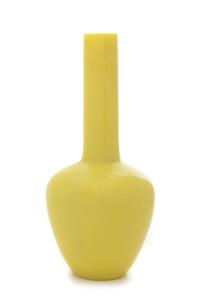 A Yellow Peking Glass Bottle Vase Height 9 1/8 inches.
