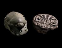 Six Egyptian Faience and Bronze Objects