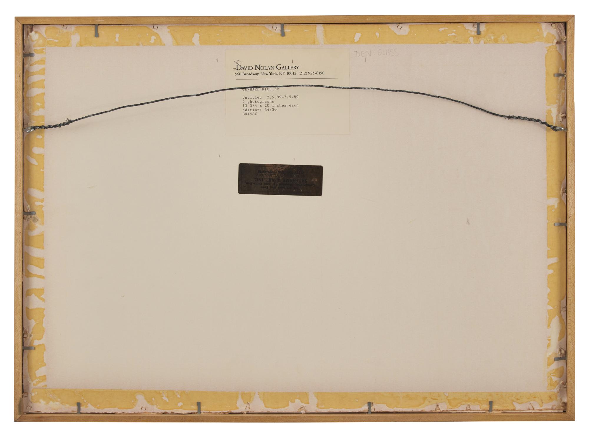 Untitled (2.5.89-7.5.89) (a group of six works), 1989