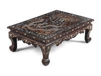 A Korean Mother-of-Pearl Inlaid Lacquered Low Table