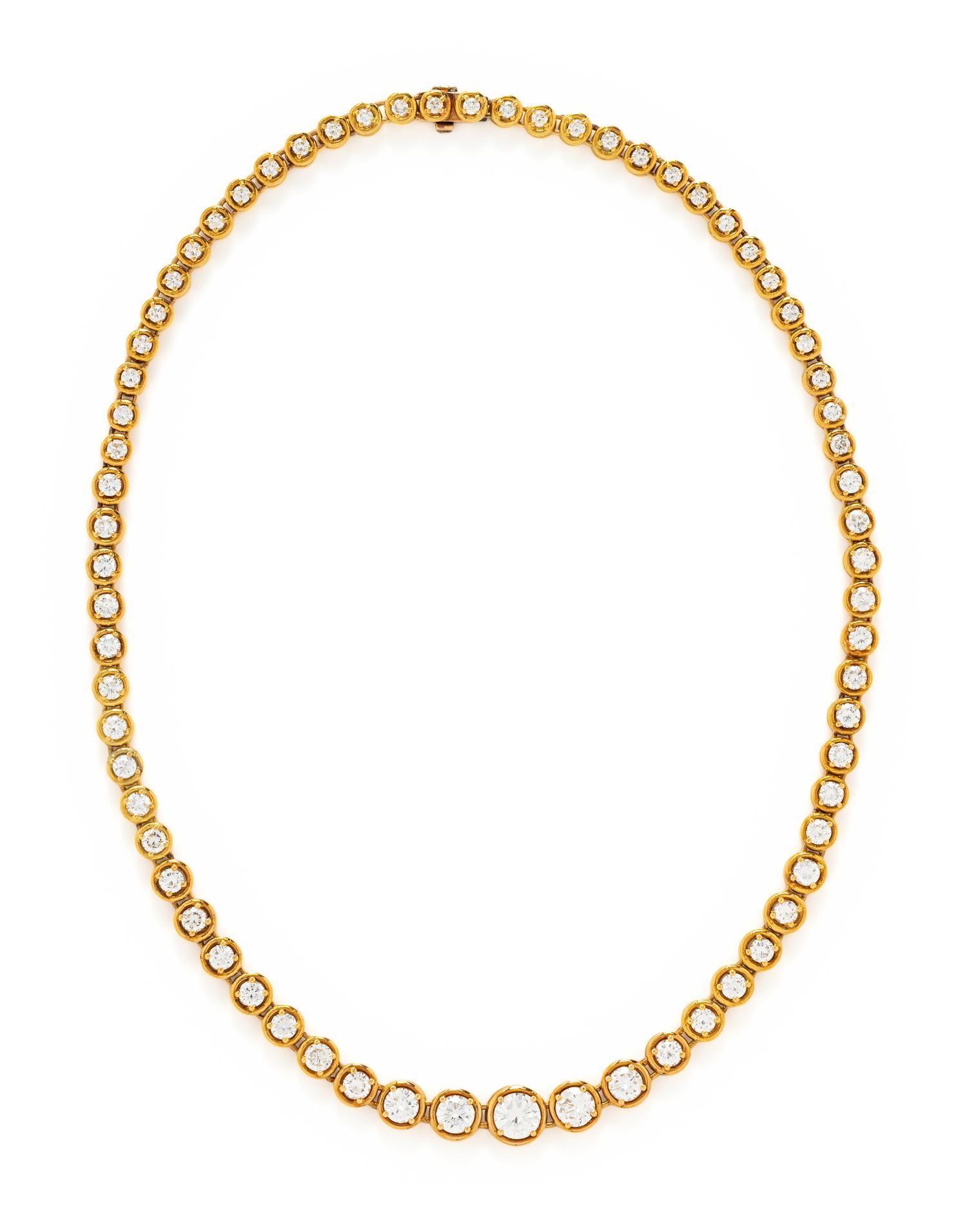 YELLOW GOLD AND DIAMOND RIVIÈRE NECKLACE