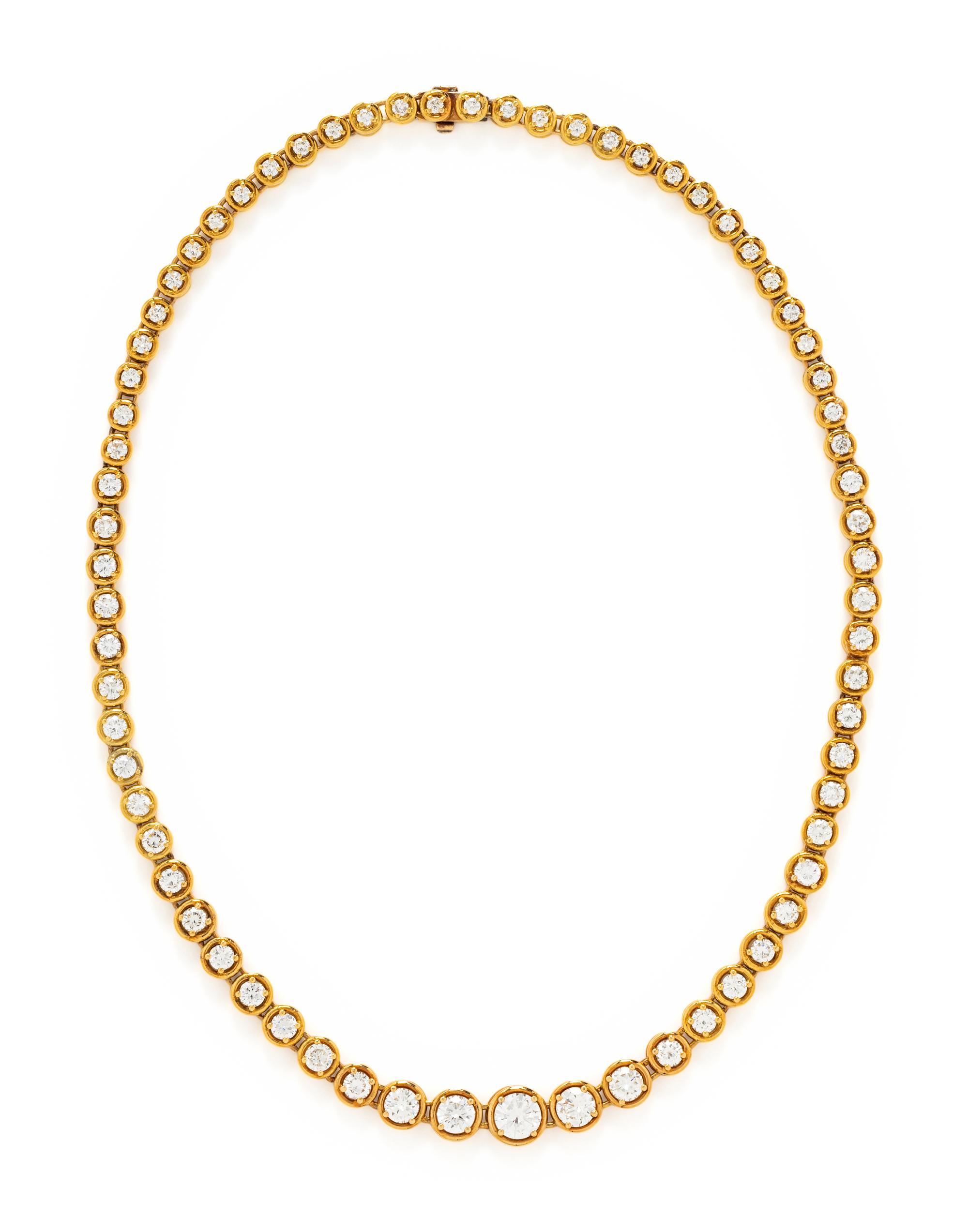 YELLOW GOLD AND DIAMOND RIVIÈRE NECKLACE