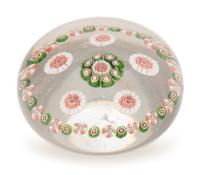 A Saint Louis Spaced Concentric Millefiori Glass Paperweight
