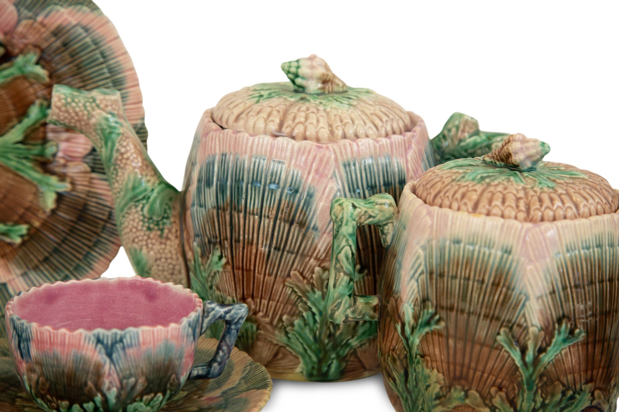 A Majolica Etruscan Tea and Coffee Service