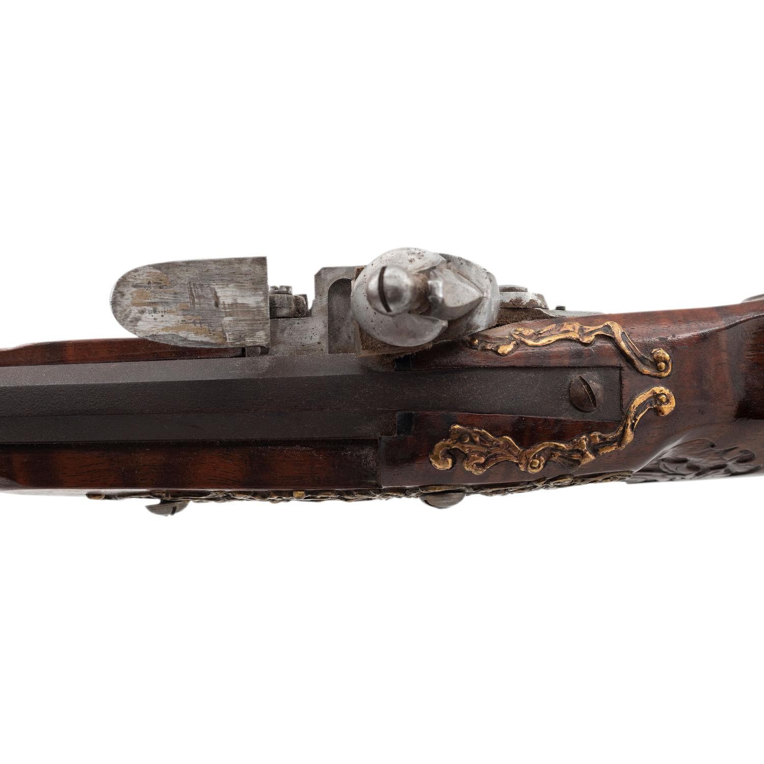 Contemporary Cheekstock Flintlock Rifle in the Style of Schertiger by John B. Derrick (American, b.1936)