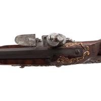 Contemporary Cheekstock Flintlock Rifle in the Style of Schertiger by John B. Derrick (American, b.1936)