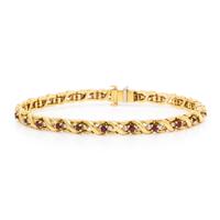 Ruby, Diamond, and Yellow Gold Bracelet
