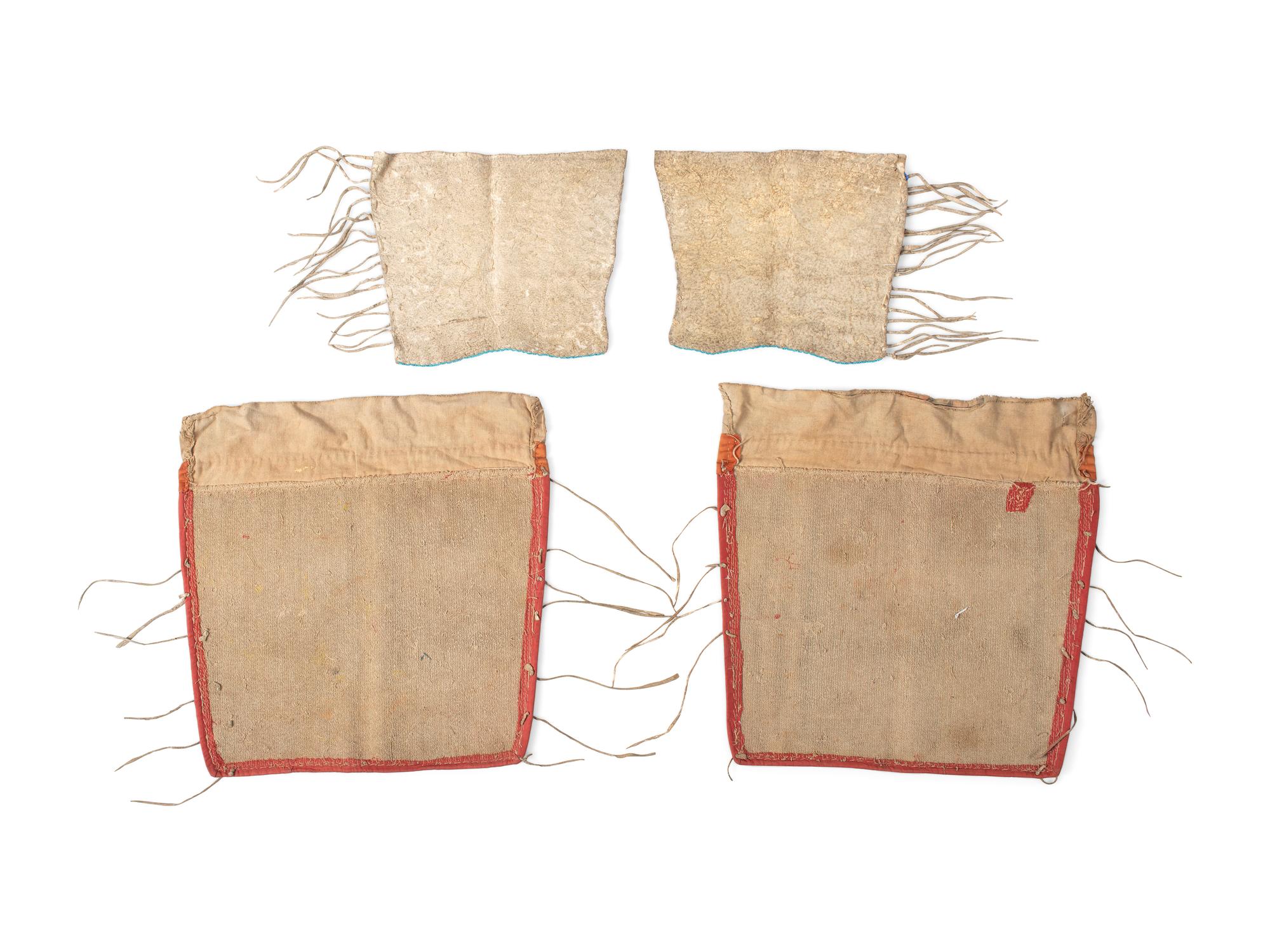 Northern Plains Beaded Hide Cuffs and Plains Cree Beaded Leggings