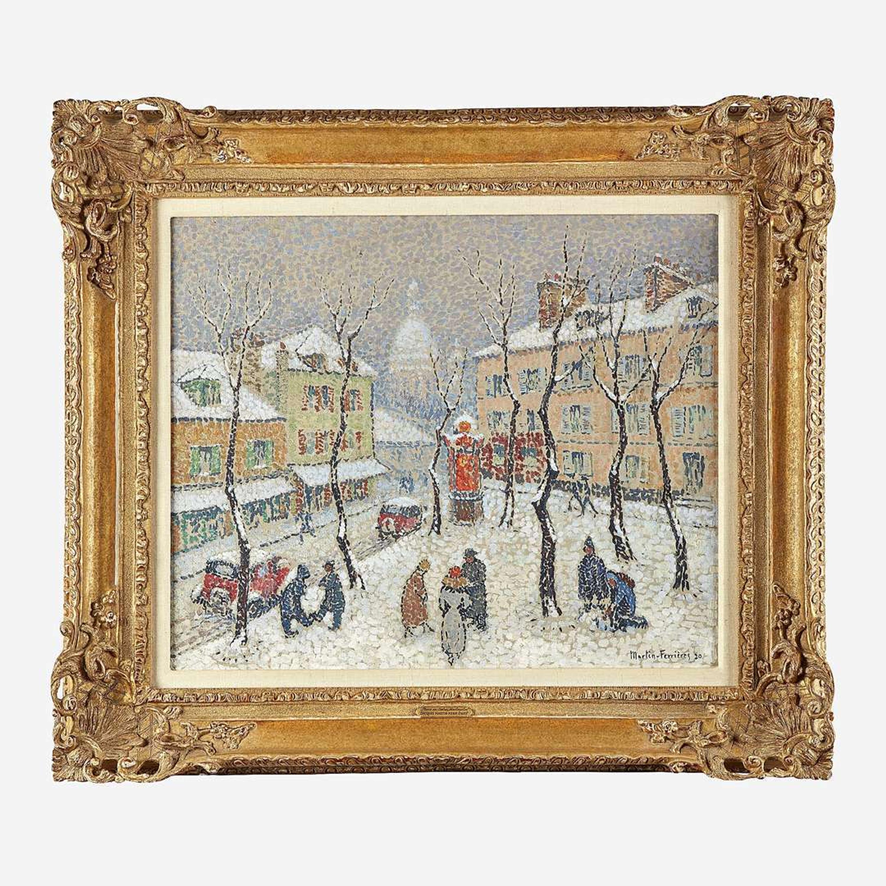 Jacques Martin-Ferrières (French, 1891–1972) Place du Tertre Sous la Neige, Montmartre