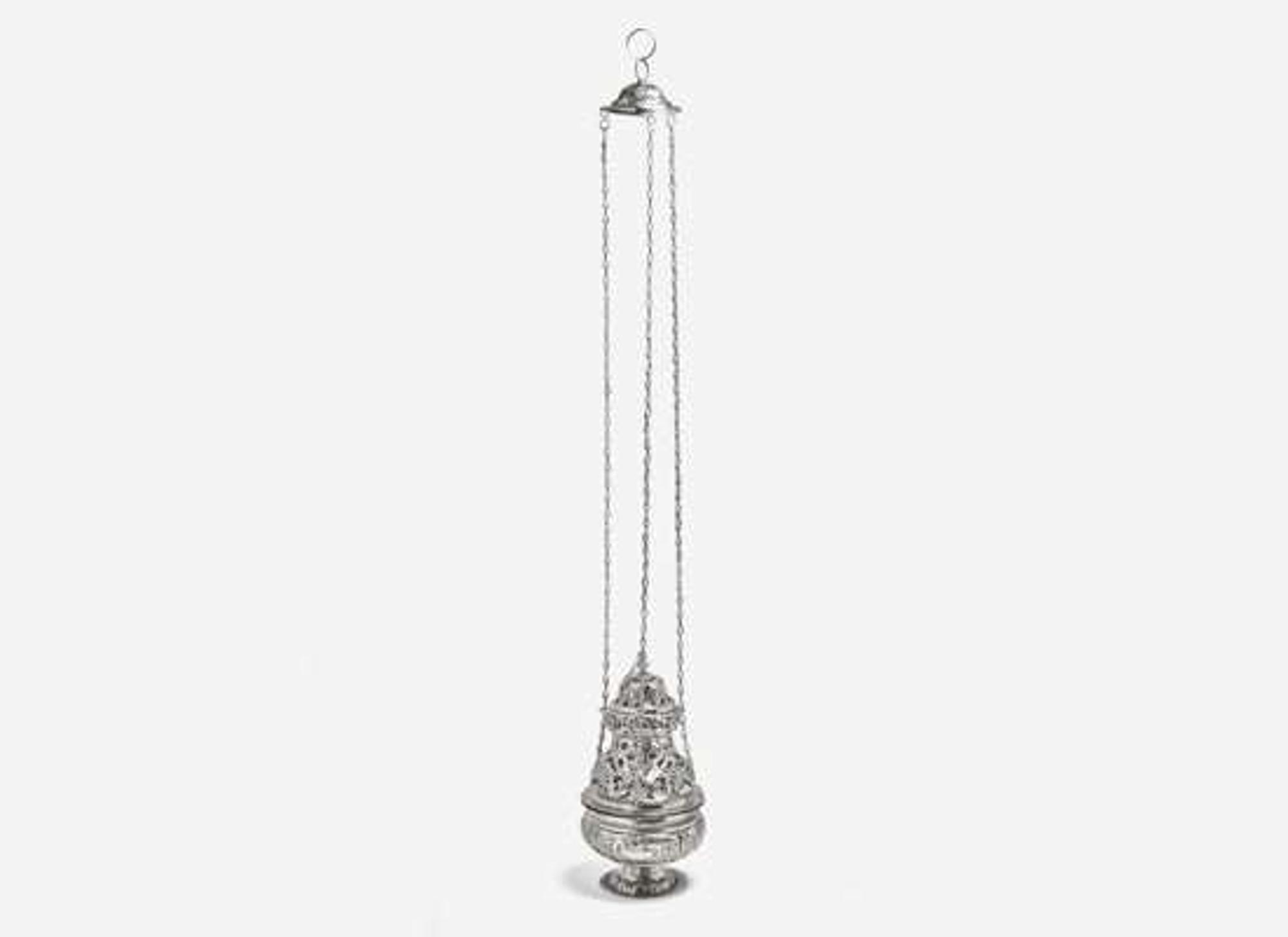 A Spanish Colonial style silver censor, 19th / 20th century