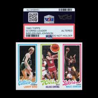 A 1980 Topps Larry Bird Magic Johnson Rookie Basketball Card