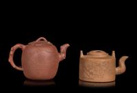 Two Chinese Yixing Zisha Pottery Teapots