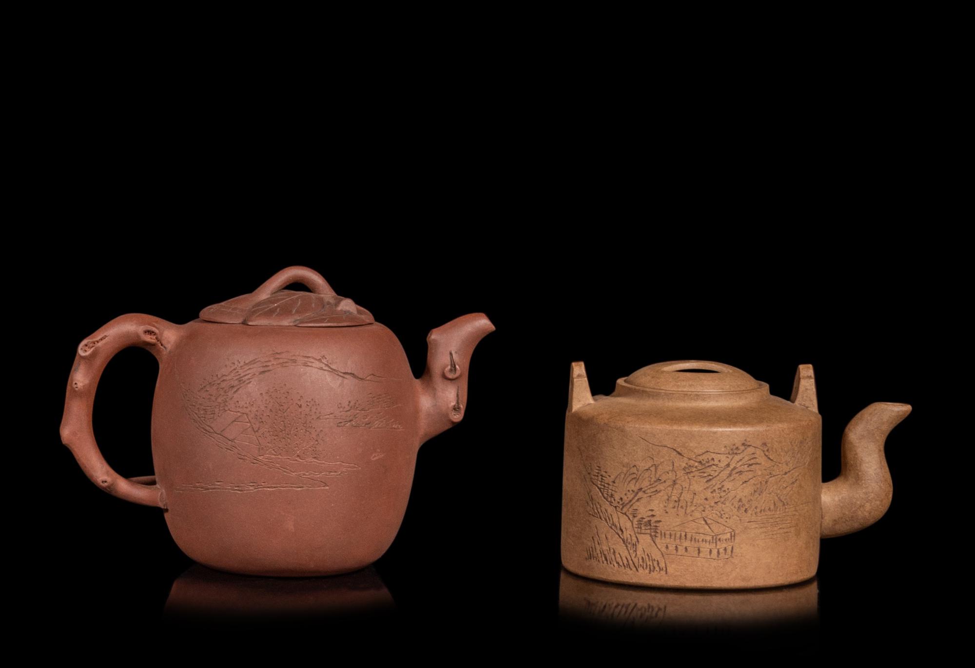 Two Chinese Yixing Zisha Pottery Teapots