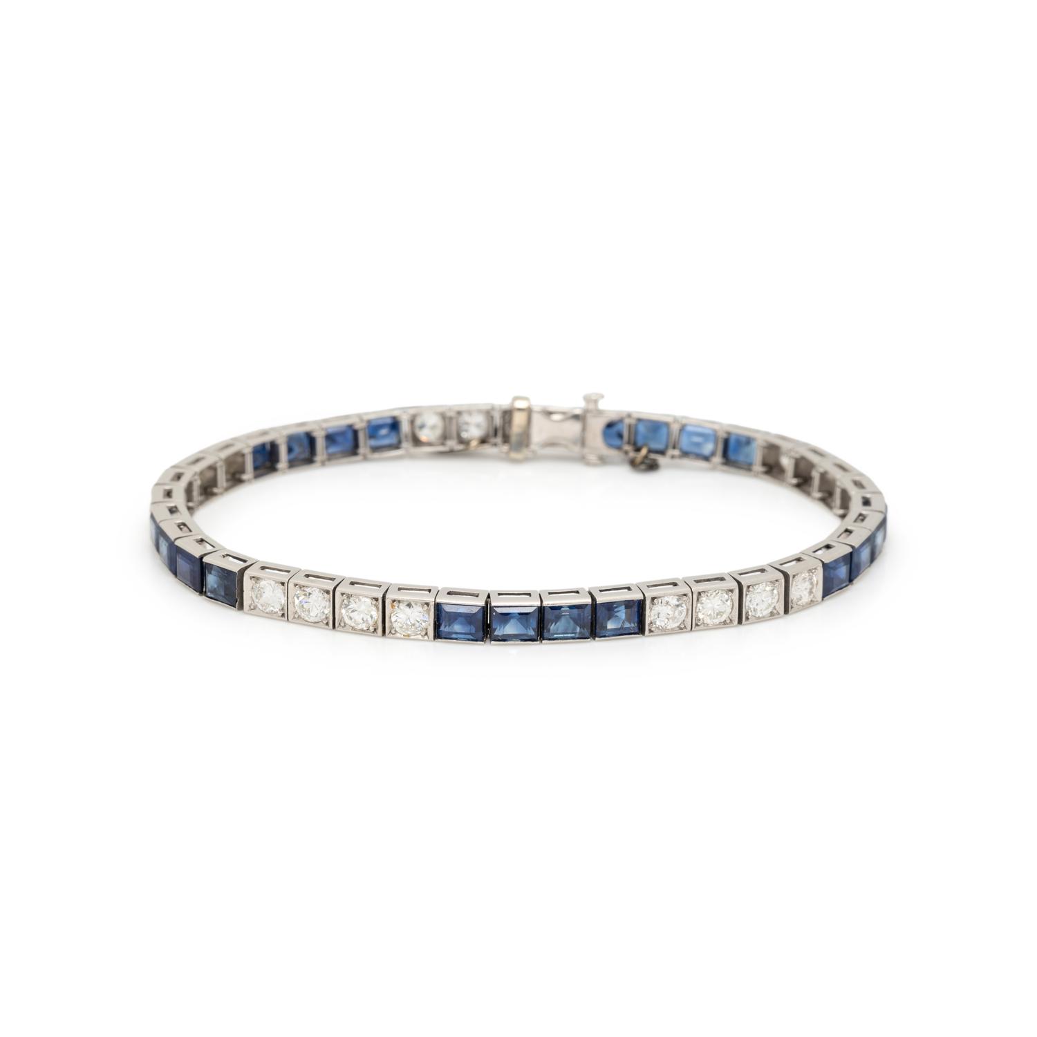 ART DECO, DIAMOND AND SAPPHIRE BRACELET
