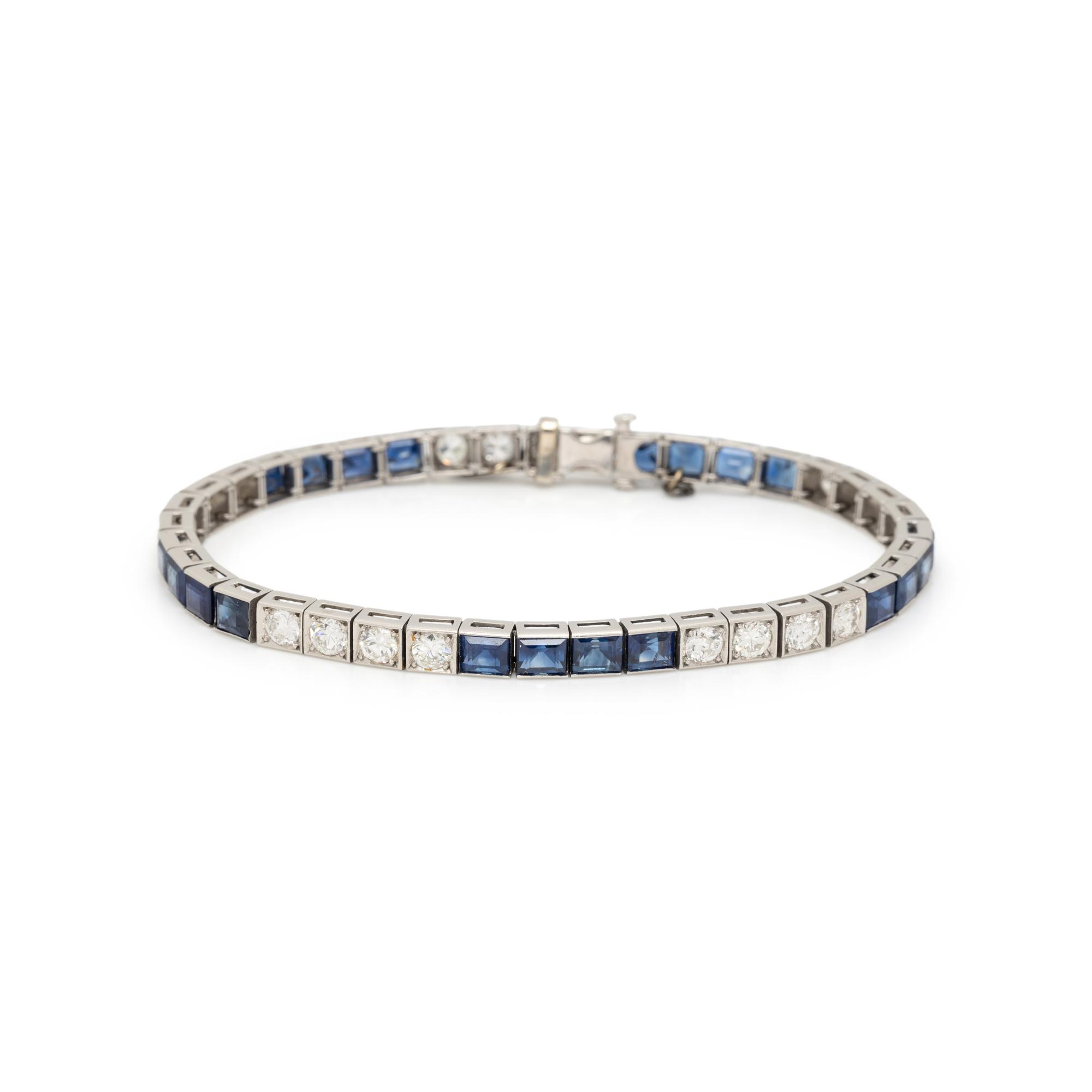 ART DECO, DIAMOND AND SAPPHIRE BRACELET