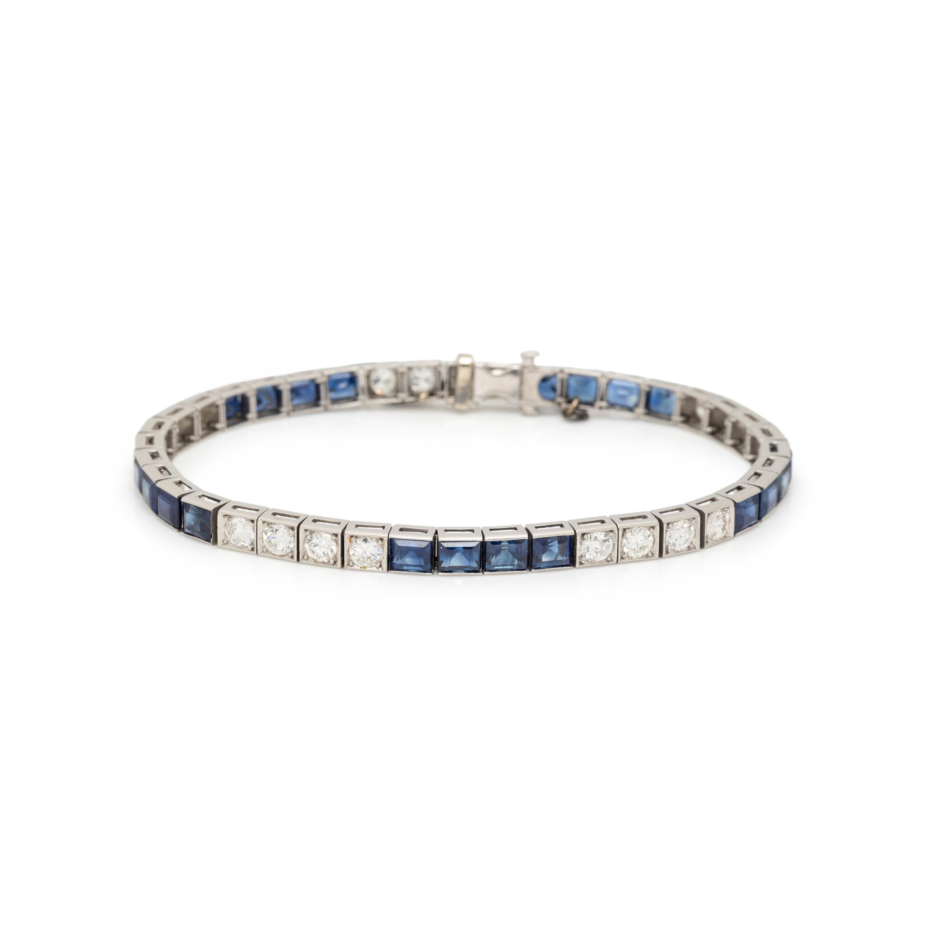 ART DECO, DIAMOND AND SAPPHIRE BRACELET