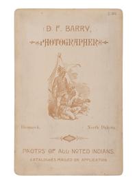 [NATIVE AMERICANS]. Cabinet card of Rain-in-the-Face. Bismarck, ND: D. F. Barry, 1885.