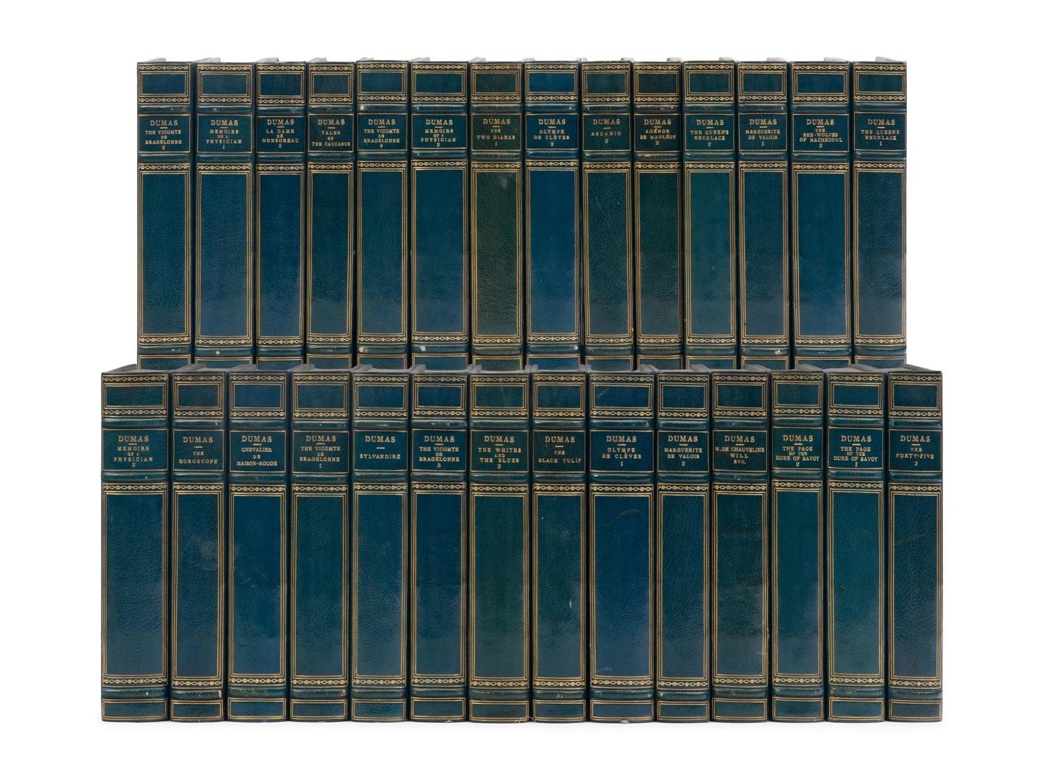 [BINDINGS]. DUMAS, Alexandre (1802-1870). The Romances . London and Boston: J.M. Dent; Little, Brown, & Co., 1893-1898.
