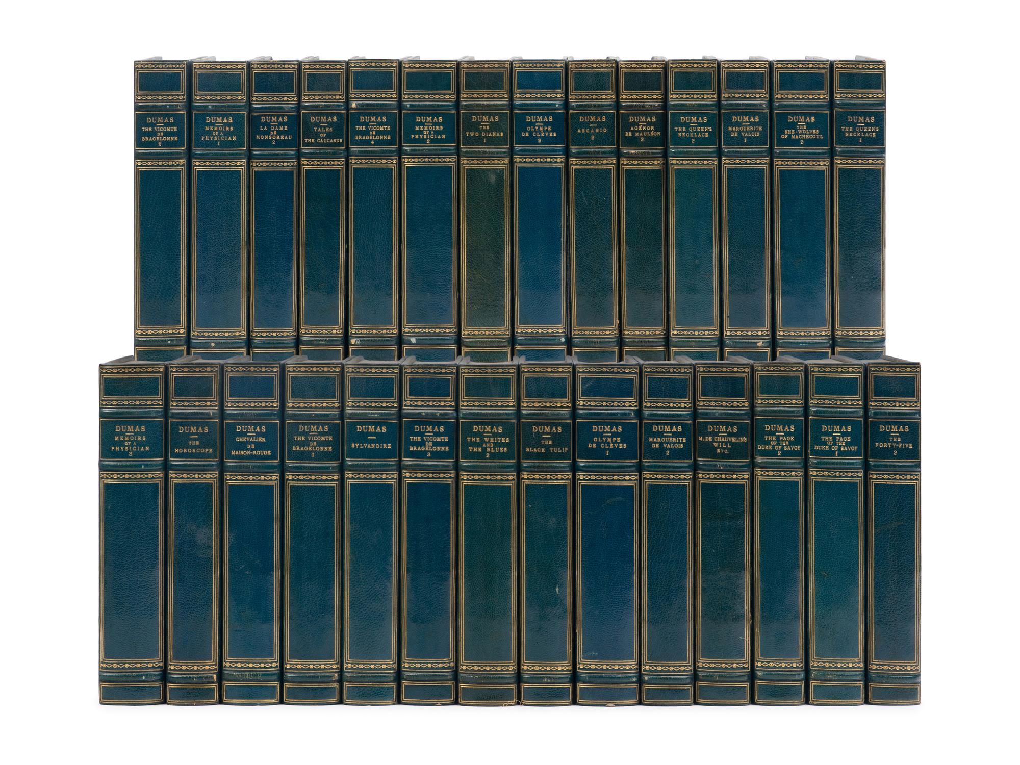 [BINDINGS]. DUMAS, Alexandre (1802-1870). The Romances . London and Boston: J.M. Dent; Little, Brown, & Co., 1893-1898.