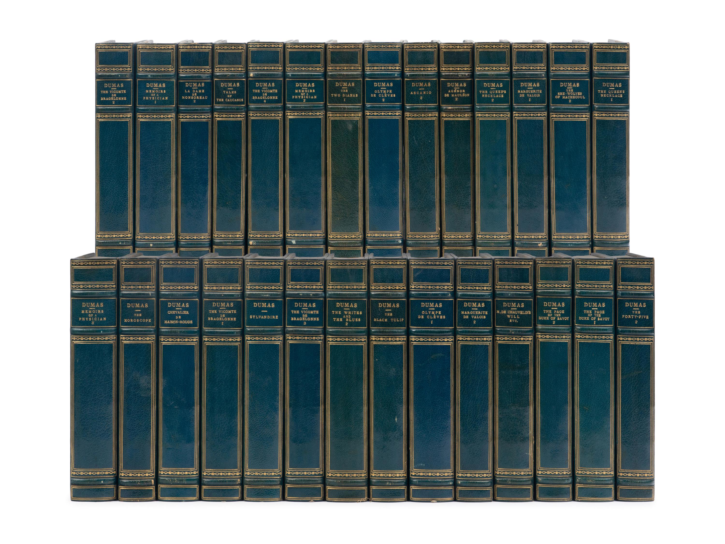 [BINDINGS]. DUMAS, Alexandre (1802-1870). The Romances . London and Boston: J.M. Dent; Little, Brown, & Co., 1893-1898.