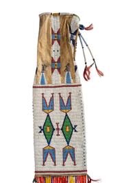 Sioux Beaded Hide Tobacco Bag, with Pocket