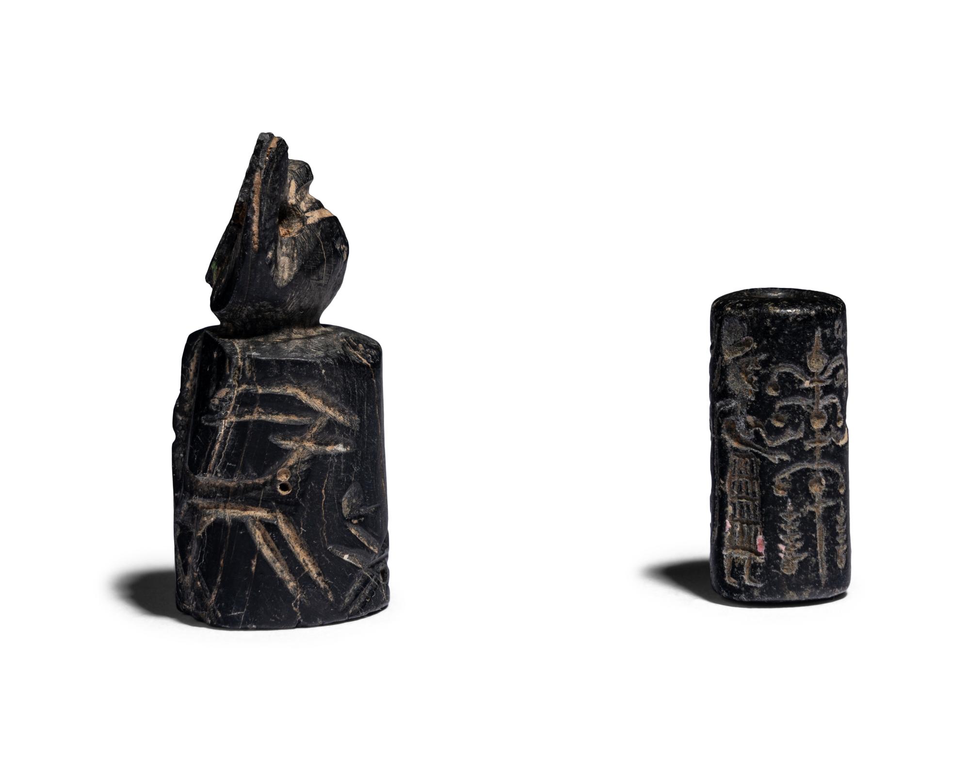 Two Near Eastern Hematite Cylinder Seals