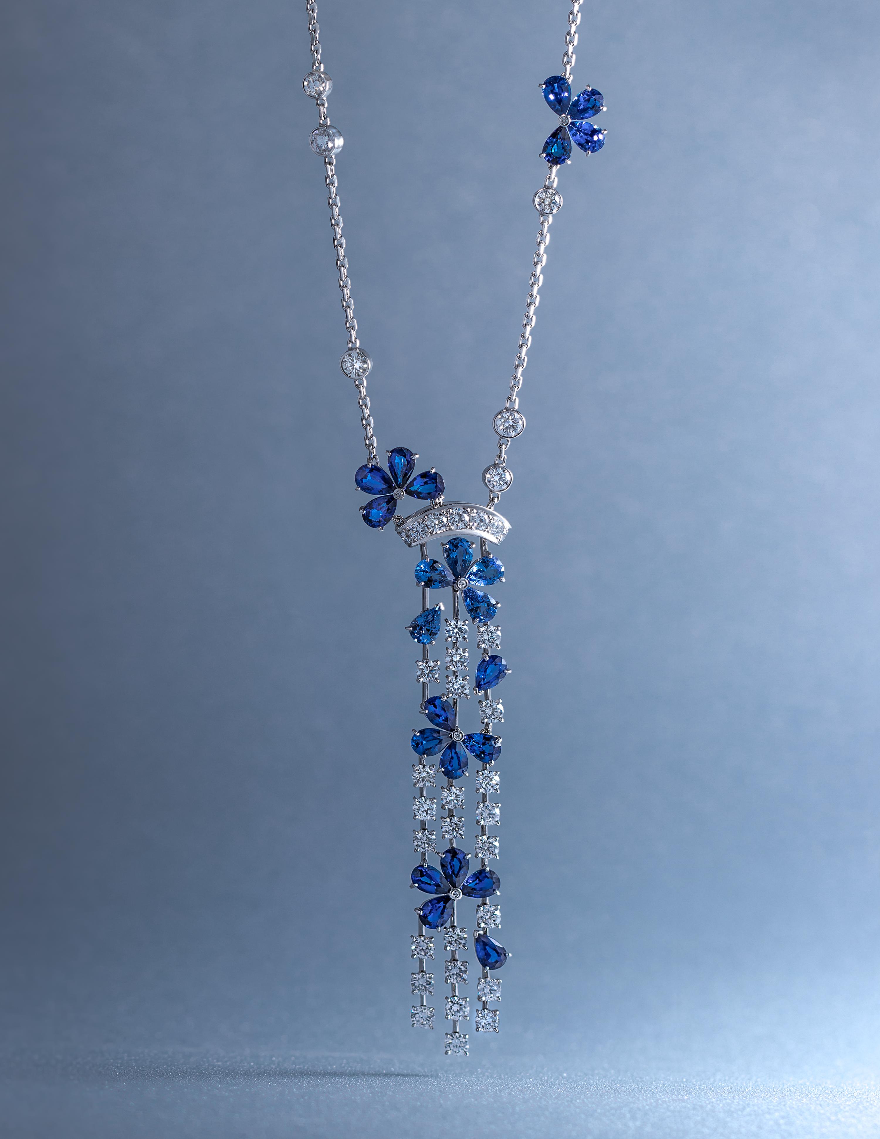 VAN CLEEF & ARPELS, SAPPHIRE AND DIAMOND 'FIL DE L'EAU' NECKLACE