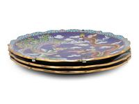 A Set of Three Chinese Export Cloisonné Chargers