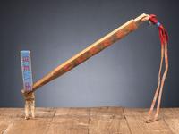 Mandan-Hidatsa Painted Wood Quirt