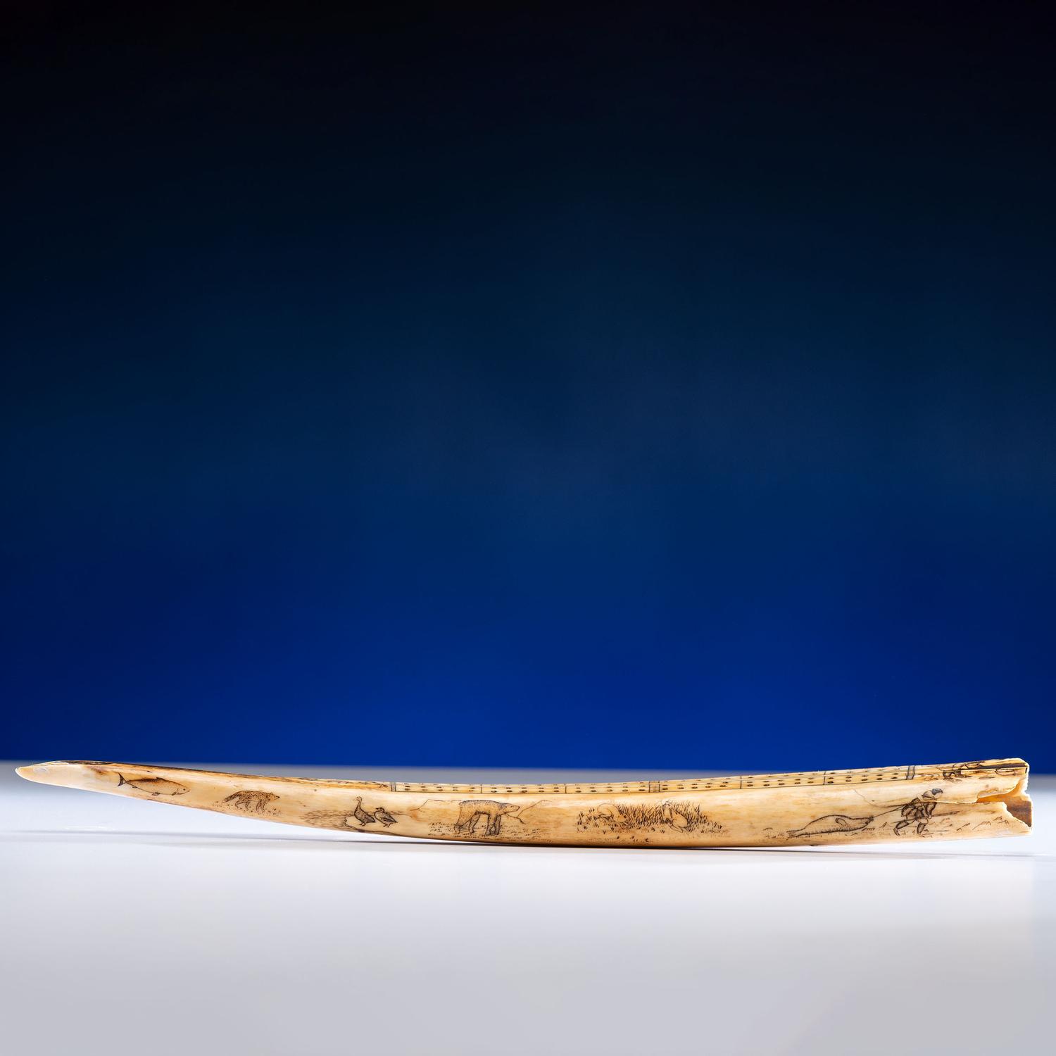 John Octuck (Inuit, 1873-1918) Scrimshawed Cribbage Board