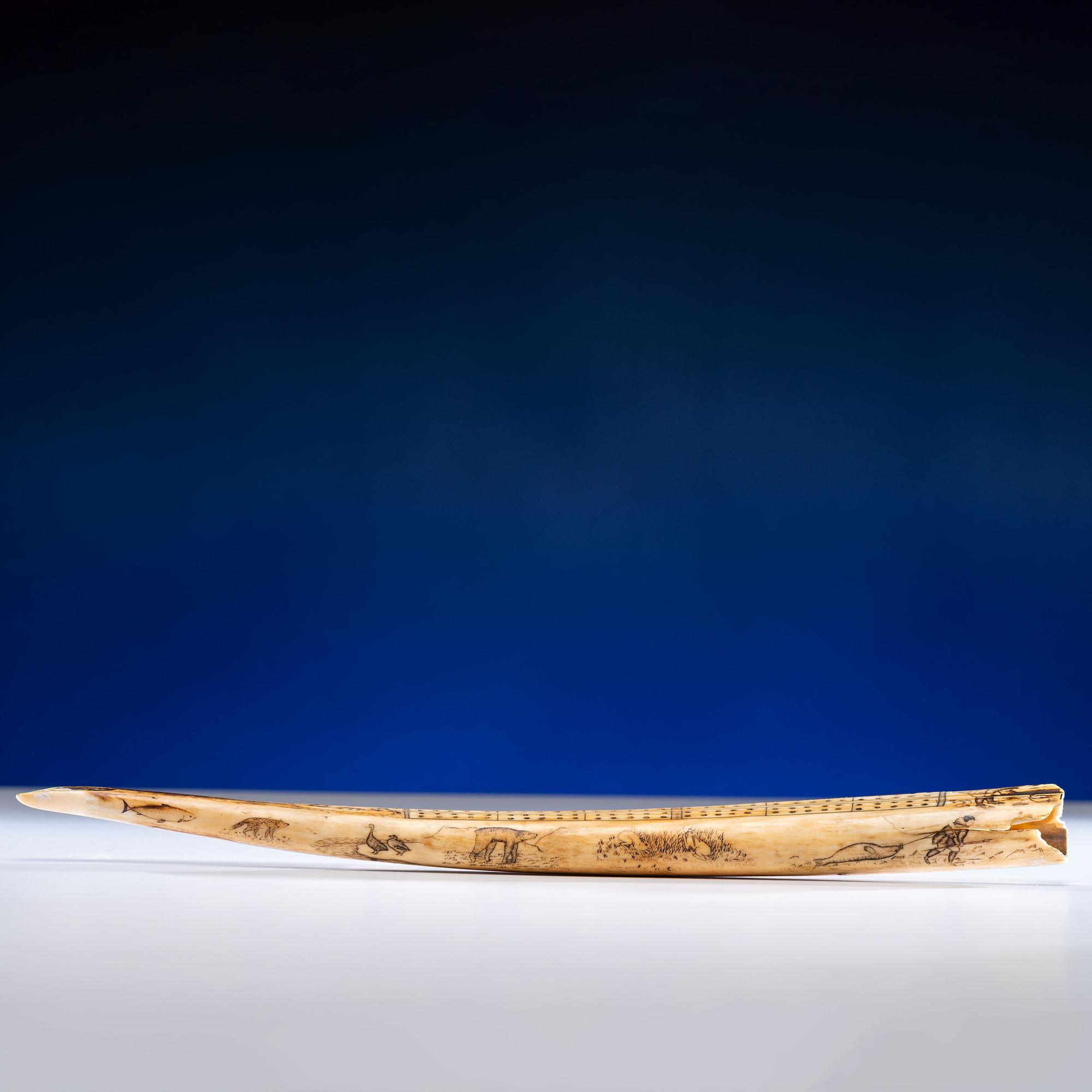 John Octuck (Inuit, 1873-1918) Scrimshawed Cribbage Board